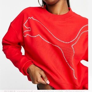 Puma cropped sweatshirt with rhinestone logo
